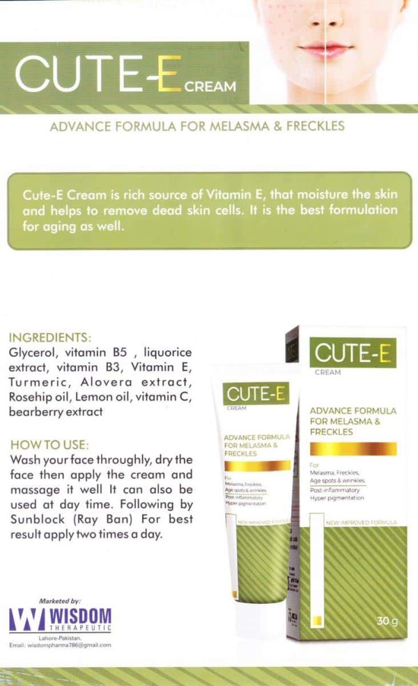 CUTE-E CREAM ADVANCE FORMULA FOR MELASMA & FRECKLES 30g Cheap