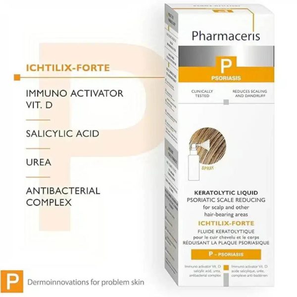 PHARMACERIS ICHTILIX FORTE Keratolytic Liquid (125ml) - Intensive Exfoliation for Psoriasis & Skin Conditions - Imported from Poland Online now