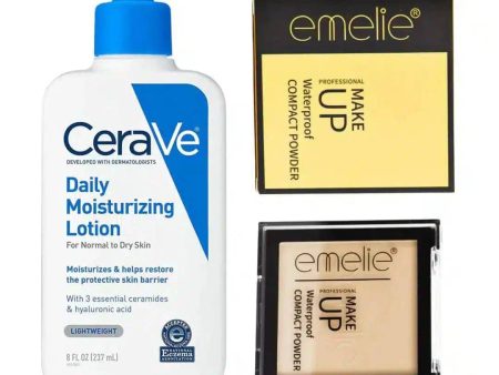 Skincare Essentials Deal Box: CeraVe Moisturizer + Emelie Face Powder | Dermatologists.pk For Discount