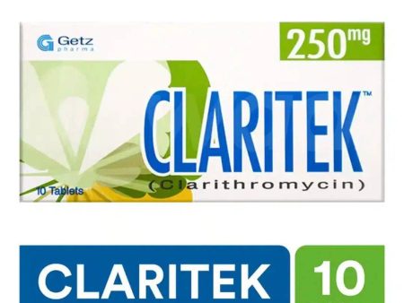 Claritek Tablets 250mg (Clarithromycin) | 10 Tablets |- Getz Pharma | Dermatologists.pk Fashion