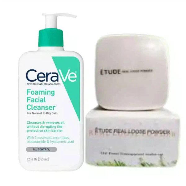 Skincare & Makeup Essentials: CeraVe Cleanser + Etude Powder | Dermatologists.pk For Cheap