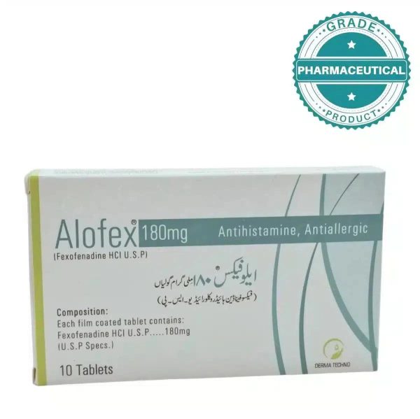 ALOFEX TABLET (FEXOFENADINE HCI U.S.P) 180mg PACK OF 10 TABLETS on Sale