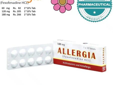 Allergia Tablets 180mg – Fexofenadine Hydrochloride Sale