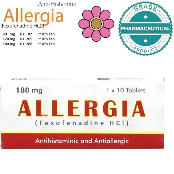 Allergia Tablets 180mg – Fexofenadine Hydrochloride Sale