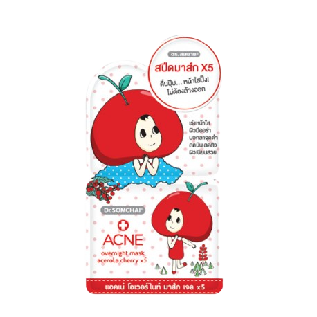 Dr. SOMCHAI Acne Overnight Mask Gel Acerola Cherry (6Sachets Box) Supply