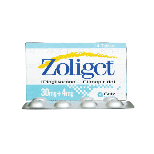 ZOLIGET 30MG+4MG 2x7tab box Online now