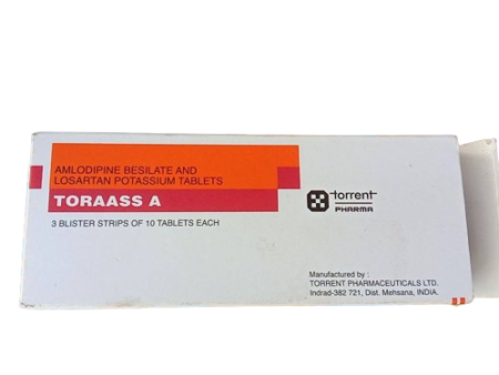 TORAASS A (AMLODIPINE 5mg & LOSARTAN 50mg) ( 3Blisters x 10Tab ) Discount